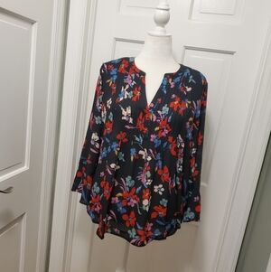 Style & Co. Vibrant Floral Print Blouse Size XL, Colorful, Business Casual
